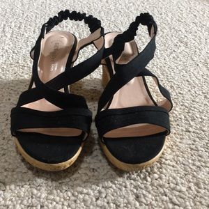 Black wedge heels! Worn once!